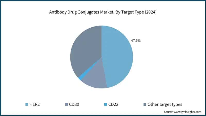 抗体薬物結合体市場、ターゲットタイプ別（2024年）