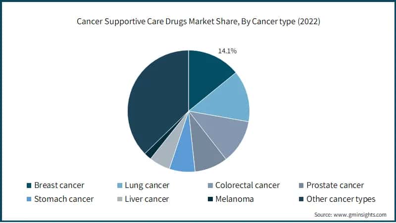  Cancer Supportive Care Drugs Market Share, By Cancer type