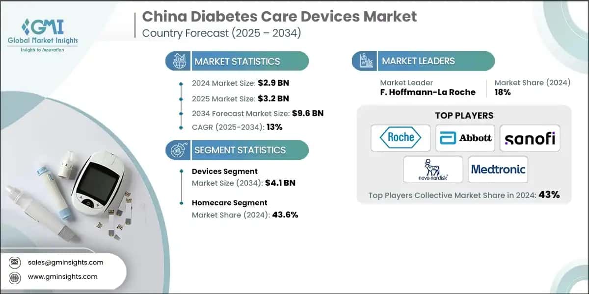 China Diabetes Care Devices Market, By Product, 2021 - 2034 (USD Billion)