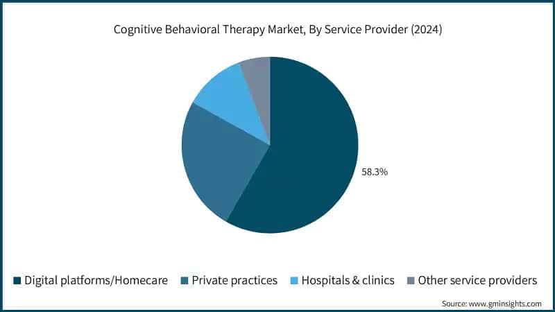 Cognitive Behavioral Therapy Market, By Service Provider (2024)