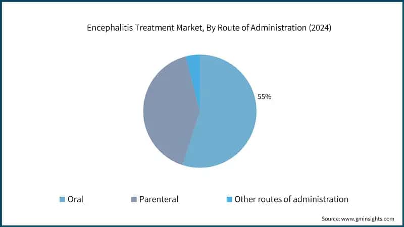 Encephalitis Treatment Market, By Route of Administration (2024)