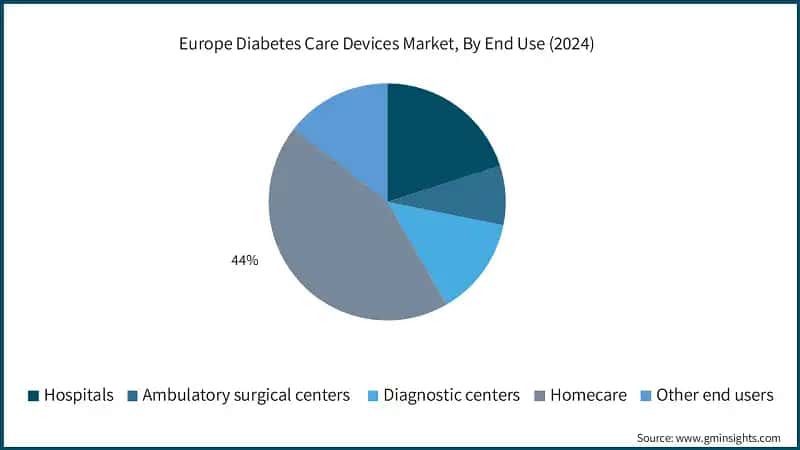 Europe Diabetes Care Devices Market, By End Use (2024)
