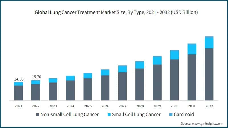 Global Lung Cancer Treatment Market Size, By Type, 