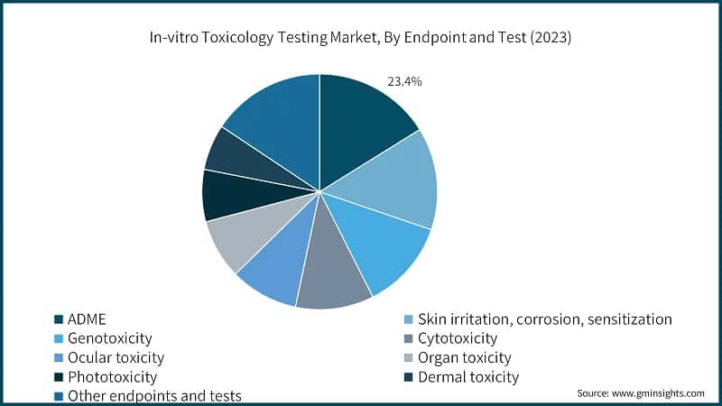 In-vitro Toxicology Testing Market, By Endpoint and Test (2023)