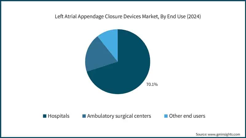 Left Atrial Appendage Closure Devices Market, By End Use (2024)