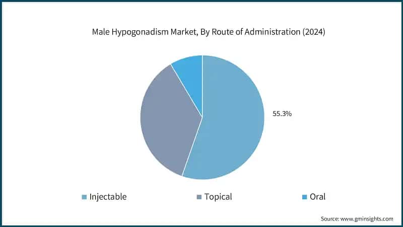 Male Hypogonadism Market, By Route of Administration (2024)