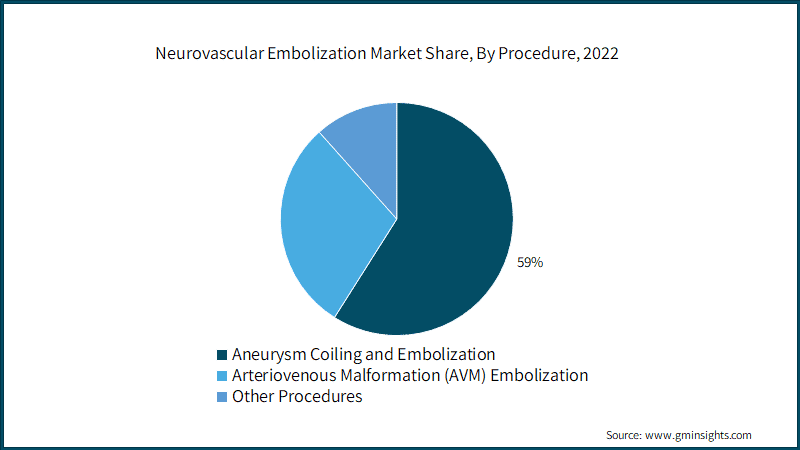 Neurovascular Embolization Market Share, By Procedure, 2022