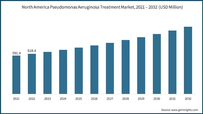 North America Pseudomonas Aeruginosa Treatment Market, 2021 – 2032 (USD Million)