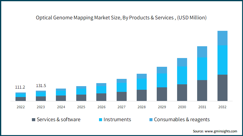 Optical Genome Mapping Market Size, By Products & Services , (USD Million)