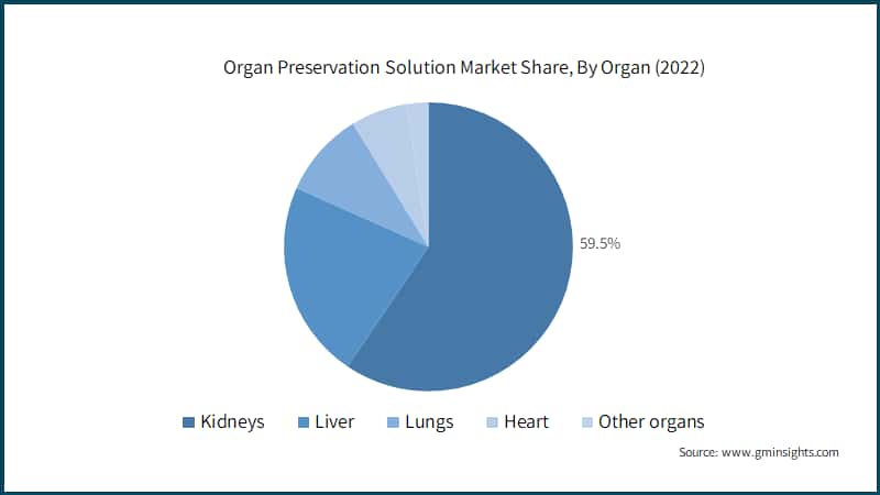 Organ Preservation Solution Market Share, By Organ (2022)