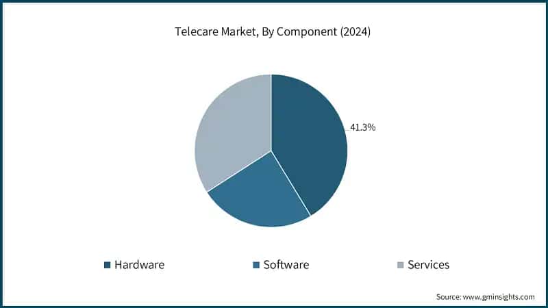 Telecare Market, By Component (2024)
