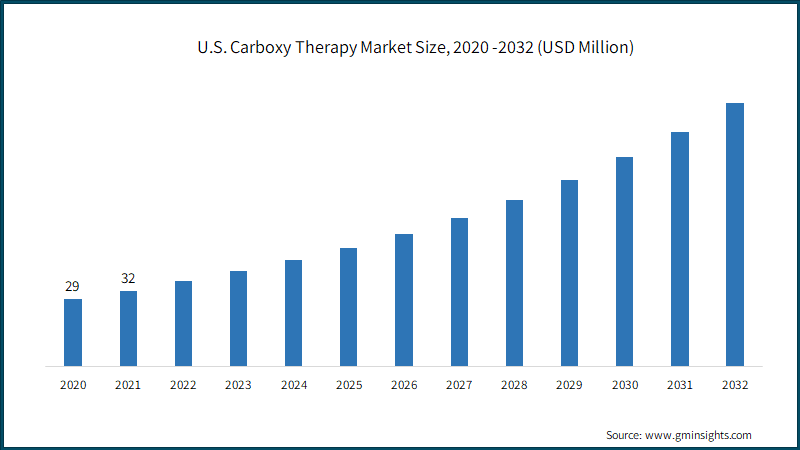 U.S. Carboxy Therapy Market Size, 2020 -2032 (USD Million)