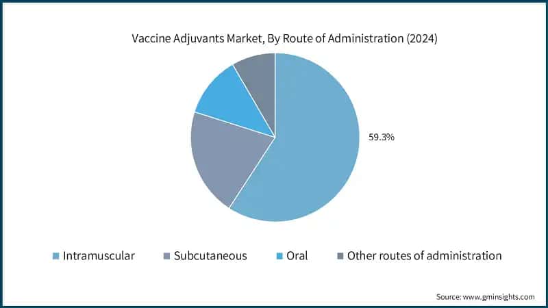 Vaccine Adjuvants Market, By Route of Administration (2024)