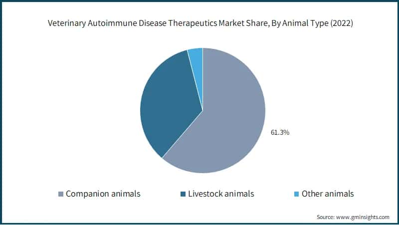  Veterinary Autoimmune Disease Therapeutics Market Share, By Animal Type 
