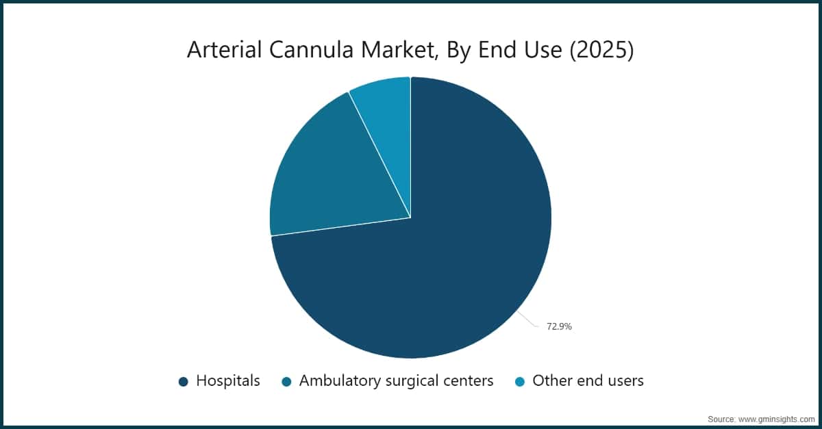 Chart: Arterial Cannula Market, By End Use (2025)