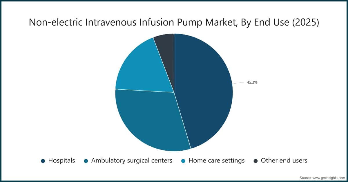 Chart: Non-electric Intravenous Infusion Pump Market, By End Use (2025)
