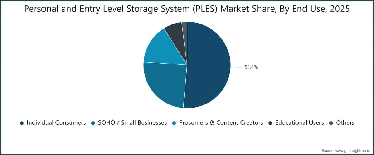 Personal and Entry Level Storage System (PLES) Market Share, By End Use, 2025