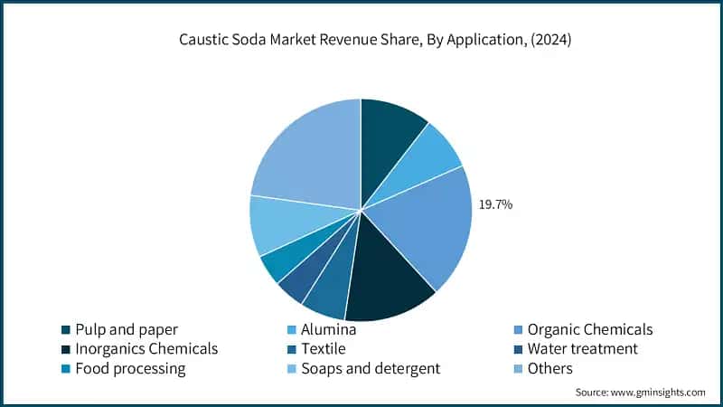Caustic Soda Market Revenue Share, By Application, (2024)
