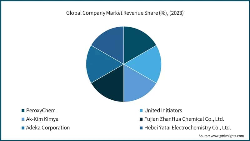 Global Company Market Revenue Share (%), (2023)