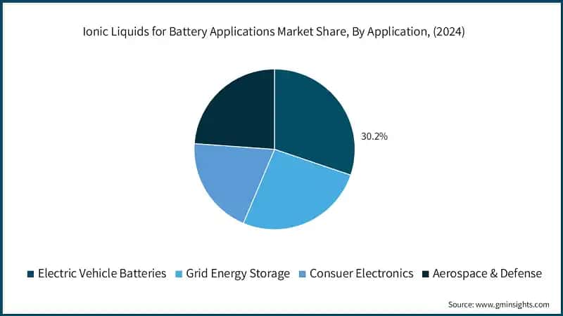 Ionic Liquids for Battery Applications Market Share, By Application, (2024)
