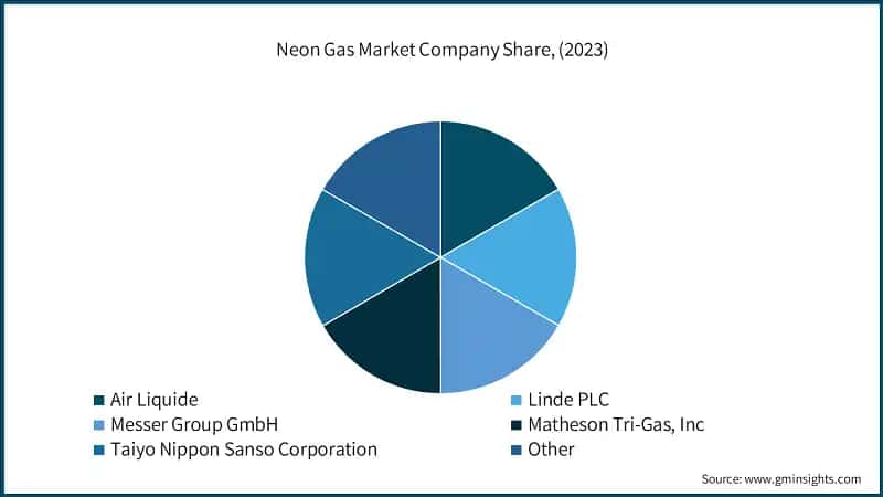 Neon Gas Market Company Share, (2023)