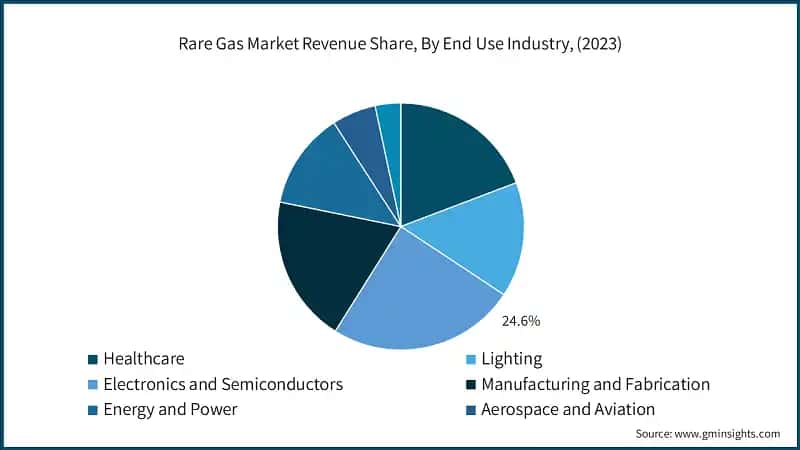 Rare Gas Market Revenue Share, By End Use Industry, (2023)