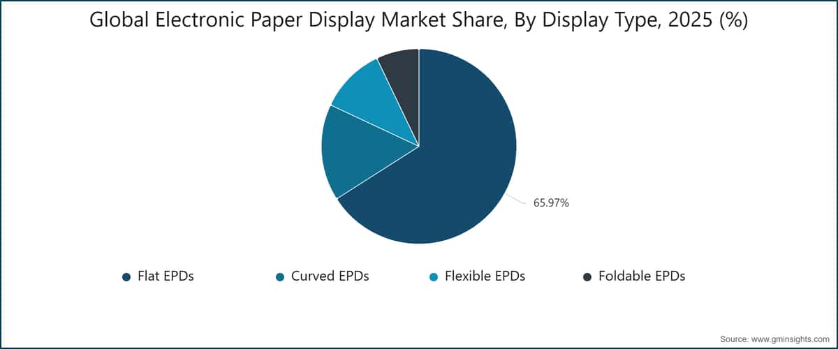 Global Electronic Paper Display Market Share, By Display Type, 2025 (%)