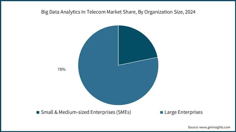 Big Data Analytics In Telecom Market Share, By Organization Size, 2024
