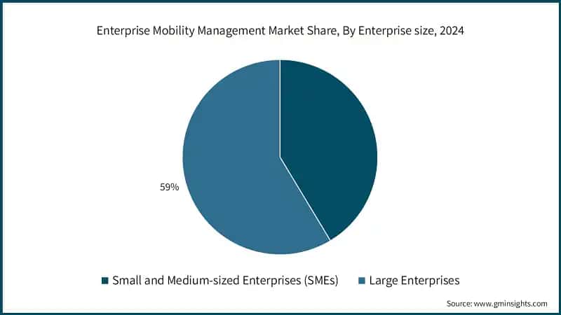 Enterprise Mobility Management Market Share, By Enterprise size, 2024