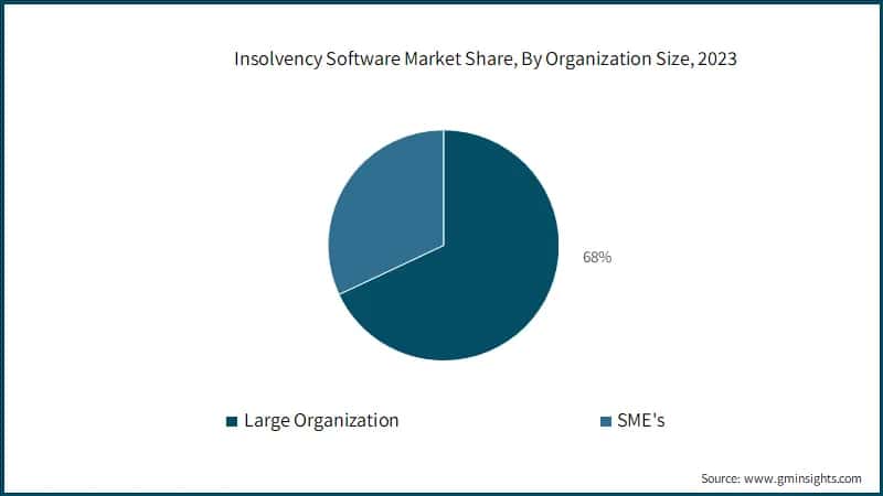 Insolvency Software Market Share, By Organization Size, 2023