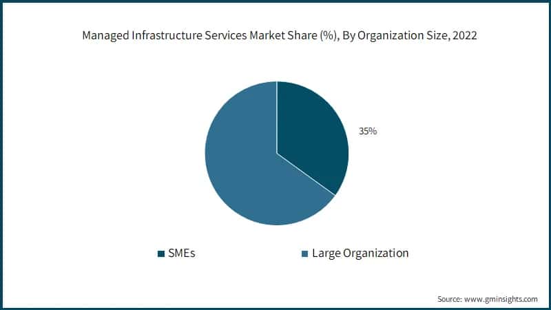 Managed Infrastructure Services Market Share (%), By Organization Size, 2022