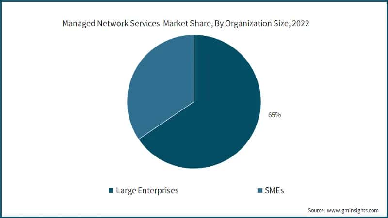 Managed Network Services Market Share, By Organization Size, 2022