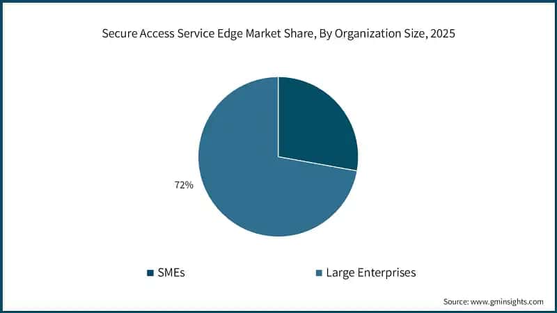 Participacion en el Mercado de Secure Access Service Edge, Por Tamano de Organizacion, 2025