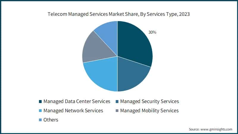 Telecom Managed Services Market Share, By Services Type, 2023