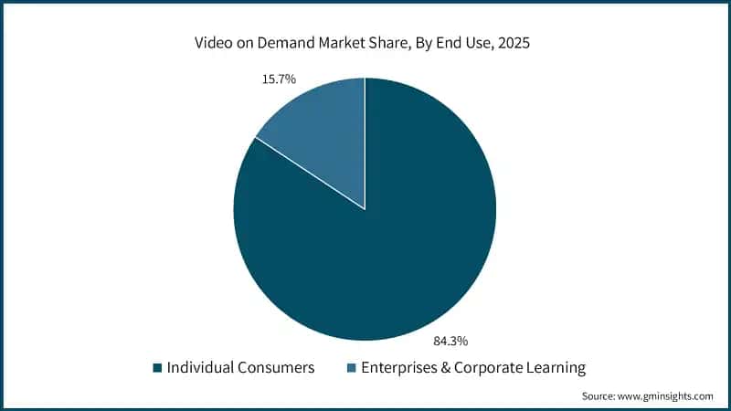 Video on Demand Market Share, By End Use, 2025