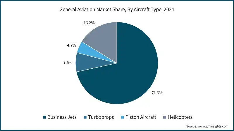 Quota di Mercato dell'Aviazione Generale, Per Tipo di Aeromobile, 2024