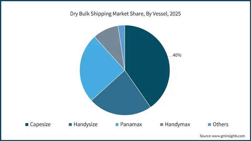 ドライバルク船舶市場シェア、船舶別、2025年