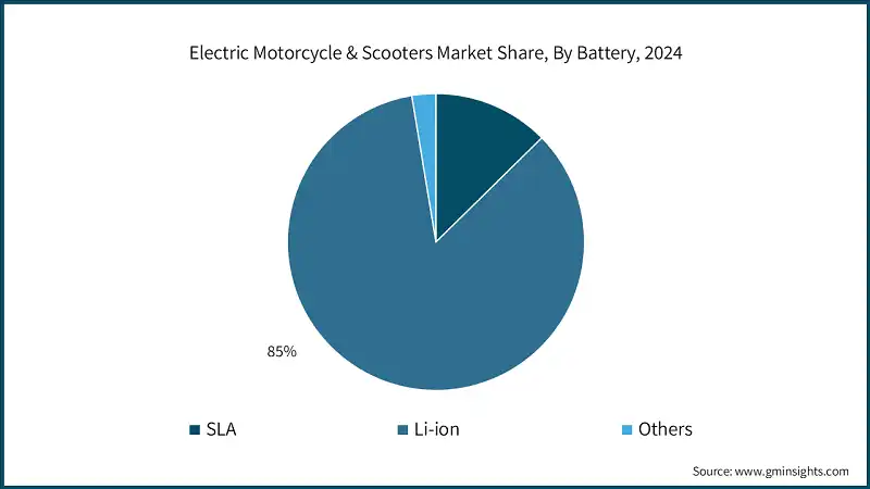 Electric Motorcycle & Scooters Market Share, By Battery, 2024