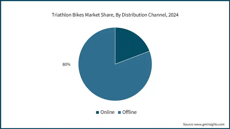 Triathlon Bikes Market Share, By Distribution Channel, 2024 