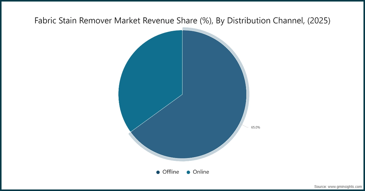 Fabric Stain Remover Market Revenue Share (%), By Distribution Channel, (2025)