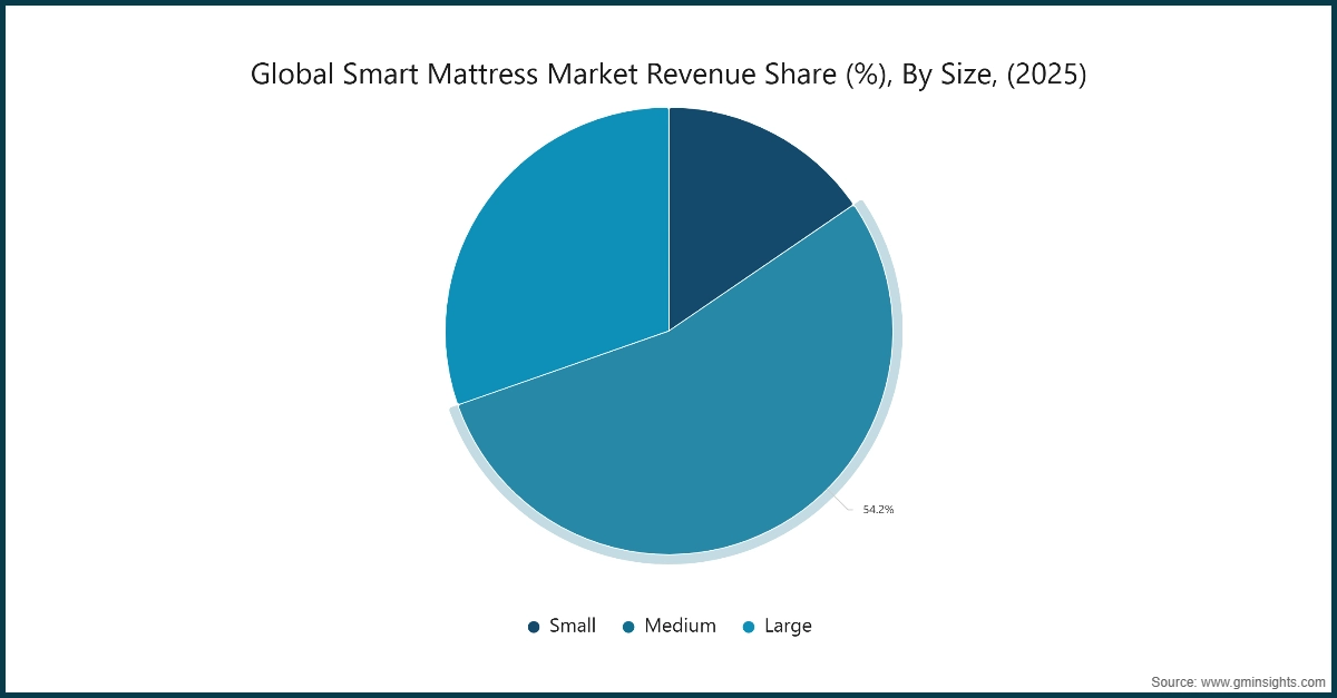 Global Smart Mattress Market Revenue Share (%), By Size, (2025)