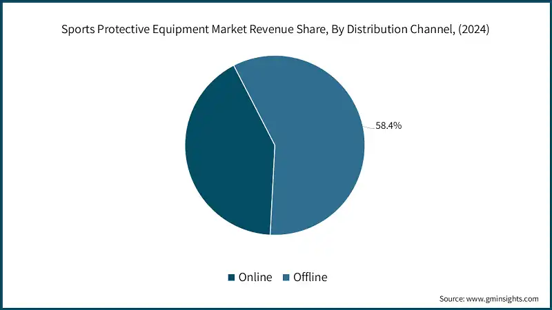 Sports Protective Equipment Market Revenue Share, By Distribution Channel, (2024)