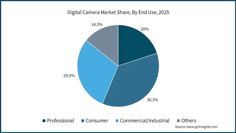 Digital Camera Market Share, By End Use, 2025