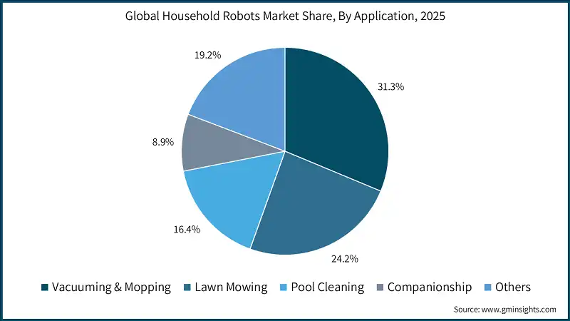 Global Household Robots Market Share, By Application, 2025 