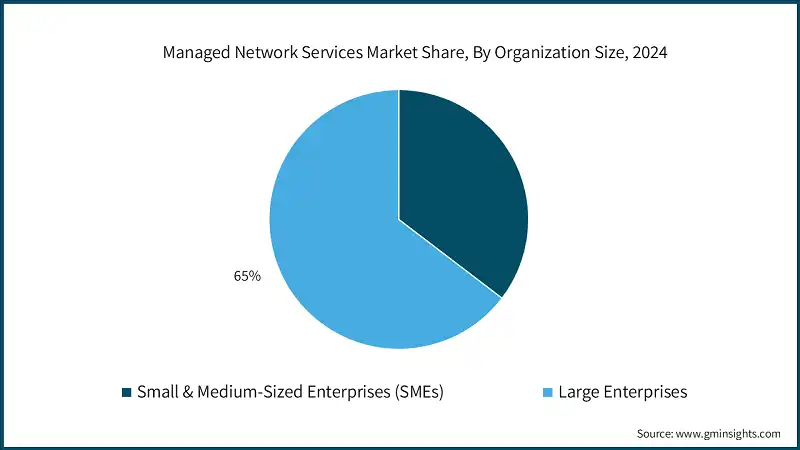 Managed Network Services Market Share, By Organization Size, 2024