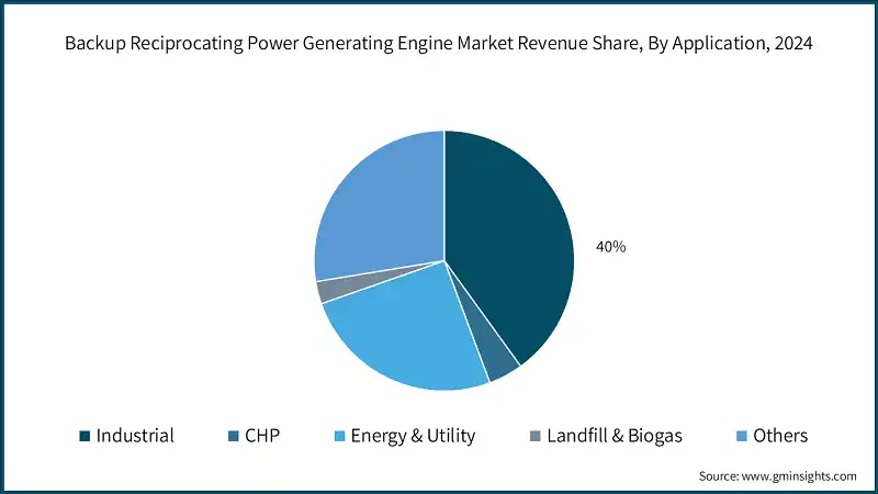 Backup Reciprocating Power Generating Engine Market Revenue Share, By Application, 2024