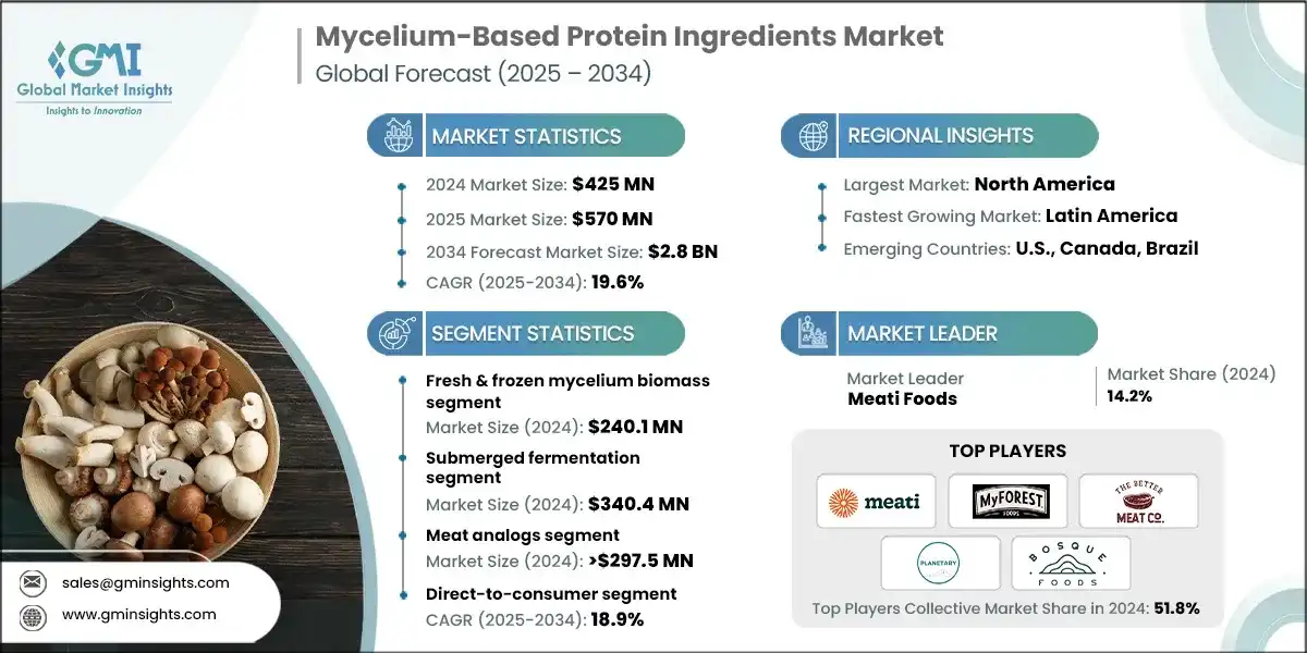 Tamaño del mercado de ingredientes proteicos basados en micelio