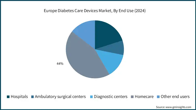 Marché des dispositifs de soins du diabète en Europe, par utilisation finale (2024)
