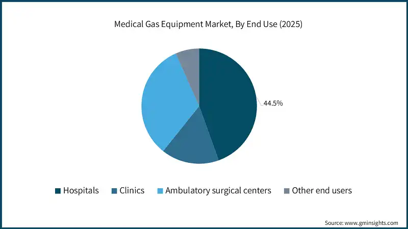 Medical Gas Equipment Market, By End Use (2025)