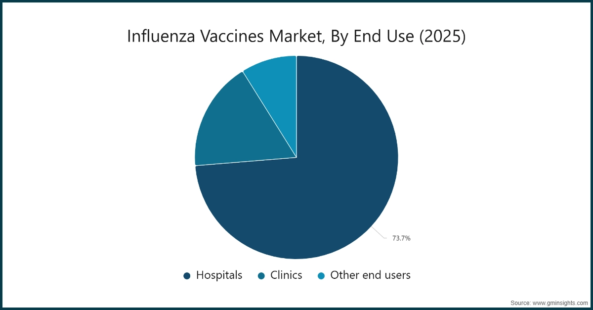 Influenza Vaccines Market, By End Use (2025)